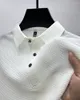 Polos pour hommes haut de gamme soie glacée élastique Polo été T-shirt tendance respirant vêtements affaires à manches courtes haut de luxe