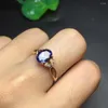 Klusterringar fina smycken real 18k rosguld AU750 Natural Tanzanite Gemstone Female for Women Ring