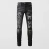 Männer Jeans Mode Streetwear Männer Retro Licht Blau Patch Designer Slim Fit Ripped Loch Hosen Hip Hop Marke Hosen hombre