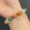 Bracelet cylindrique en perles de pierre naturelle pour hommes et femmes, en Agate, breloque exquise, bijoux réglables à la mode