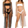 Maillots de bain pour femmes Perle Strass Swim Coverups Summer Beach Maille transparente Mode européenne Simple Respirant Vêtements de protection solaire