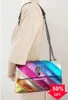 Kvällspåsar örnhuvud Kurt Geiger Bag Rainbow Women Handväska Jointing Colorful Cross Body Patchwork Clutch NE