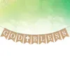 Decorative Flowers Christening Communion Party Garland Flag Banner God Bless Baptism Wreath Decor The Burlap