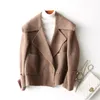 Women's Wool & Blends 2023 Autumn Winter Coat Female Alpaca Cashmere Coats Casual Short Woolen Jackets For Women Overcoat KQN37055