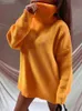 Heren Hoodies Sweatshirts Herfst Winter Roze Rood Oversized Gebreide Sexy Trui Mini-jurk Lange mouwen Coltrui Dames Pollovers Gebreide trui Dames 231120