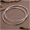 Hoop Huggie Sterling Sier Cercle Rond 35/50 / 60Mm Boucles D'oreilles Pour Femme Mariage Fiançailles Fête Mode Charme Bijoux G Dhgarden Ot08X