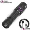 Utomhus prylar utomhus prylar 365 nm eller 395 nm uv ficklampa zoom 5w typ c USB uppladdningsbar svart ljus pengar detektor aluminiumlegering dh4tf