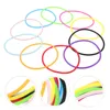 Bracelets de charme 100 pcs bracelet en caoutchouc coloré années 80 bijoux femmes cadeau faveurs de fête gel de silice filles miss cheveux cravates rave