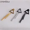 Stud Earrings Fashion Women Men Punk Color Gold Black Cross A World Pole Stainles Steel Hollow Triangle Long Chain Brincos Jewelry