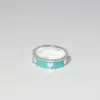 Tiffanyins ringar smycken T 925 Sterling Silver Emalj hjärtformad ring Kvinnor Lake Blue Love Par Ring Personaliserad ring