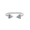 Cluster Rings Simple 925 Sterling Silver Women Girl Finger Jewelry Geometric Triangle CZ Open Ring Promotion