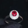 Pierścienie klastra T1214 Ruby Ring Fine Biżuter