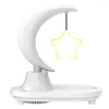 Night Lights Light Bluetooth-compatible Speaker 3D Stereo Sound Star Moon Shape LED Bedside Lamp With USB Interface