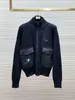 고품질 디자이너 재킷 세련된 나일론 포켓 스티칭 디자인 니트 스웨터 가디건 럭셔리 Mens Casual Jacket