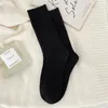 Chaussettes d'hiver en laine de cachemire pour hommes et femmes, couleur unie, Style japonais, Harajuku rétro, longues, femmes et filles, thermiques, Streetwear, chaussettes d'équipage