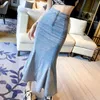 Röcke lang für Damen Slim Elastic Denim Highwaisted Hip Wrap Mermaid Spring Summer 230420