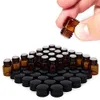 2 ml (1/4 DRAM) Amber Glass Essential Oil Bottle Parfume Prov Tubes Bottle With Plug and Caps 5/8 DRAM