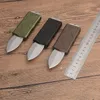 1 Stücke High End Mini Kleine Auto Taktisches Messer D2 Double Edge Spear Point Satin Klinge CNC 6061-T6 Griff EDC Messer Mit Kleinkasten