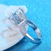 Avec pierres latérales Eleple luxe 8 couronne couleur or blanc bague brillant CZ anneaux de mariage pour les femmes taille 5-11 bijoux de mode VSR064