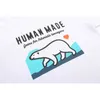 T-shirts pour hommes Bla White Human Made à manches courtes Hommes Femmes T-shirts de haute qualité Dessin animé Ours polaire Impression Motif Top T-shirts