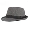 Bérets Printemps Été Hommes Chapeaux Fedoras Top Jazz Chapeau Seau Bowler Chapeau Fedora Femmes Noir Casquettes De Mariage