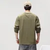 Men's T Shirts Autumn/Spring Henley Collar Long Sleeve T-Shirt Fashion Solid Color Loose Base Shirt Women Bottoming