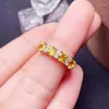 Cluster Rings Natural Citrine Gemstone Fashion Stone Flower Ring For Women Real 925 Sterling Silver Charm Fine Jewelry MeiBaPJFS