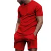 Men's Tracksuits Plain Mens Shorts Set Summer Short Sets Solid Color T Shirt And For Men