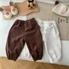 Trousers Kids Cartoon Slacks Winter Girls Korean Version Patch Corduroy Pants Baby Wear