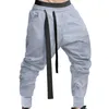 Erkekler Pantolon 2023 Harem Street Giyim Sıradan Joggers Drawstring Asimetrik Sweetpants Ayak bileği boyu erkekler katı spor pantolonlar