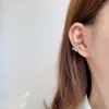 Dos Boucles D'oreilles 1 pc Réel 925 En Argent Sterling Oreille Manchette Faux Pour Les Femmes Texture Géométrique Non Percé Aucun Trou À Cartilage Earcuff