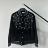 autumn designer jacket women Full Sky Star Rhinestone Velvet baseball jackets womens coat