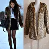 Dames bont faux luipaard jassen vrouwen retro dikke losse capuchon vintage open steek vol mouw tops Engeland stijl winter