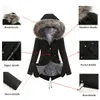 Women s Jackets Coat Fluffy Fur Collar Cotton Wadded Hooded Jacket Medium Long Casual Parka Thickness European Size 231120