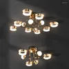 シャンデリア2023モダンな高級スタイルのデザインリビングルームの寝室のランプダイニングキッチン天井ゴールド照明器具のためのシャンデリア
