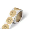 500pcs Roll 1inch Thank You Kraft Paper Adhesive Stickers Bag Box Baking Shop Label Envelope Office Christmas Festival Supplies