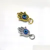 Charms 100Pcs Turkish Hamsa Hand Blue Evil Eye Pendant For Jewelry Making Findings Diy2551 Drop Delivery Components Dhyv9