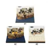 Party Favor 3D Desk Calendar Memo Pad Castle DIY Paper Carving Artsy Pads Tear Off Reveal Magic House Sculpture For Office/Home