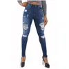 Jeans casual da donna push up patchwork skinny strappati fori al ginocchio vita alta slim fit pantaloni lunghi pantaloni femminili di alta qualità spedizione gratuita