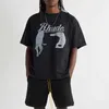 Designer Mode Kleidung T-Shirts Hip Hop T-Shirts Rhudevintage Night Cat Vtg Lose Sommer Paar Trend Marke Halbarm T-Shirt Herren Streetwear Tops Sportbekleidung