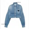 Denim Manteau Lavage Bleu Femmes Bouton Lettres Chemises Femme Designer Vestes Détresse Jeans S-xl 406 211 dfashion98