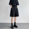 Mäns shorts 2023 Summer Metal Button Design Suit Loose Fashion Trend High Quality Black Color Business M-2XL