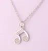 Pendant Necklaces Selling Antique Sliver Plated Music Note Link Chain Necklace