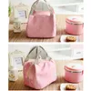 Dinnerware Sets 8 Choices Striped Dot Portable Lunch Box Bag Thermal Insulated Cold Keep Safe Bow Stripe Warm Bags For Girls Women