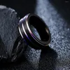 Cluster Rings 8mm Width Exquisite Black Color Men Women Tungsten Carbide Couple Anillos Steel Ring