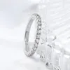 Fedi nuziali Smyoue Anello da 0,9 ct da 2 mm per donna Uomo Full Enternity Match Wedding Diamond Band 100% 925 Anelli impilabili in argento massiccio231118