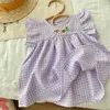 Girl's Dresses Girls Summer Sibling Smocked Dress Romper W0314