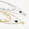 Choker Rhinestone Alloy Star ClaVicle Chain Lock Pendant Halsband för kvinnor i lager Halsband 2023 Fashion Jewelry Geometric