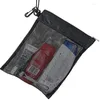 Storage Boxes Large Capacity Portable Outdoor Travel Makeup Bag Black Transparent Mesh