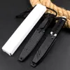 New Outdoor Survival Straight Knife 440C Satin Blade Full Tang Paracord Handle Fixed Blade Knives with ABS Sheath